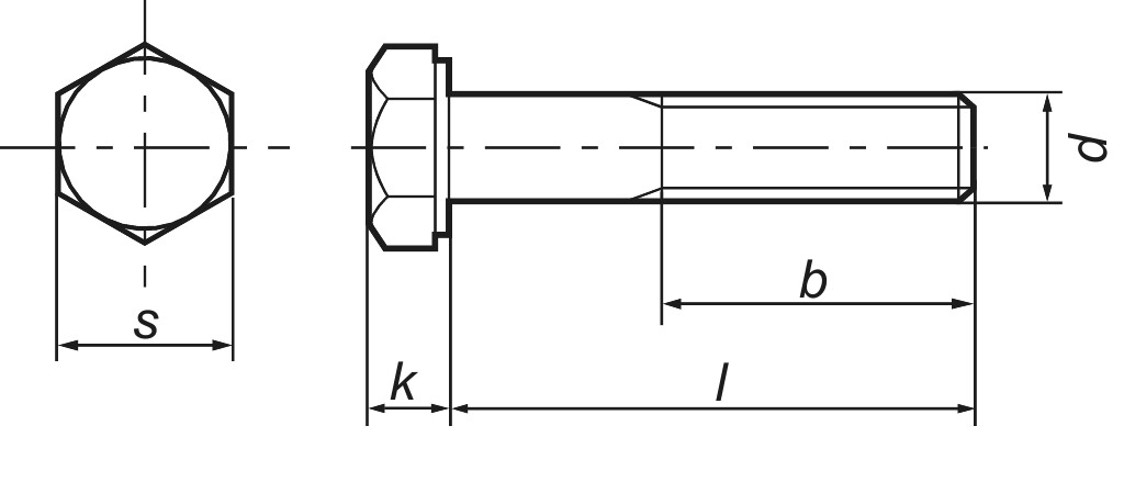 DIN 931  M  6 x  45  8.8